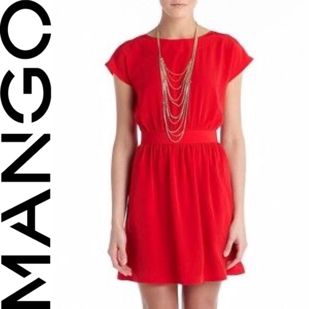 MNG by Mango open back red mini dress